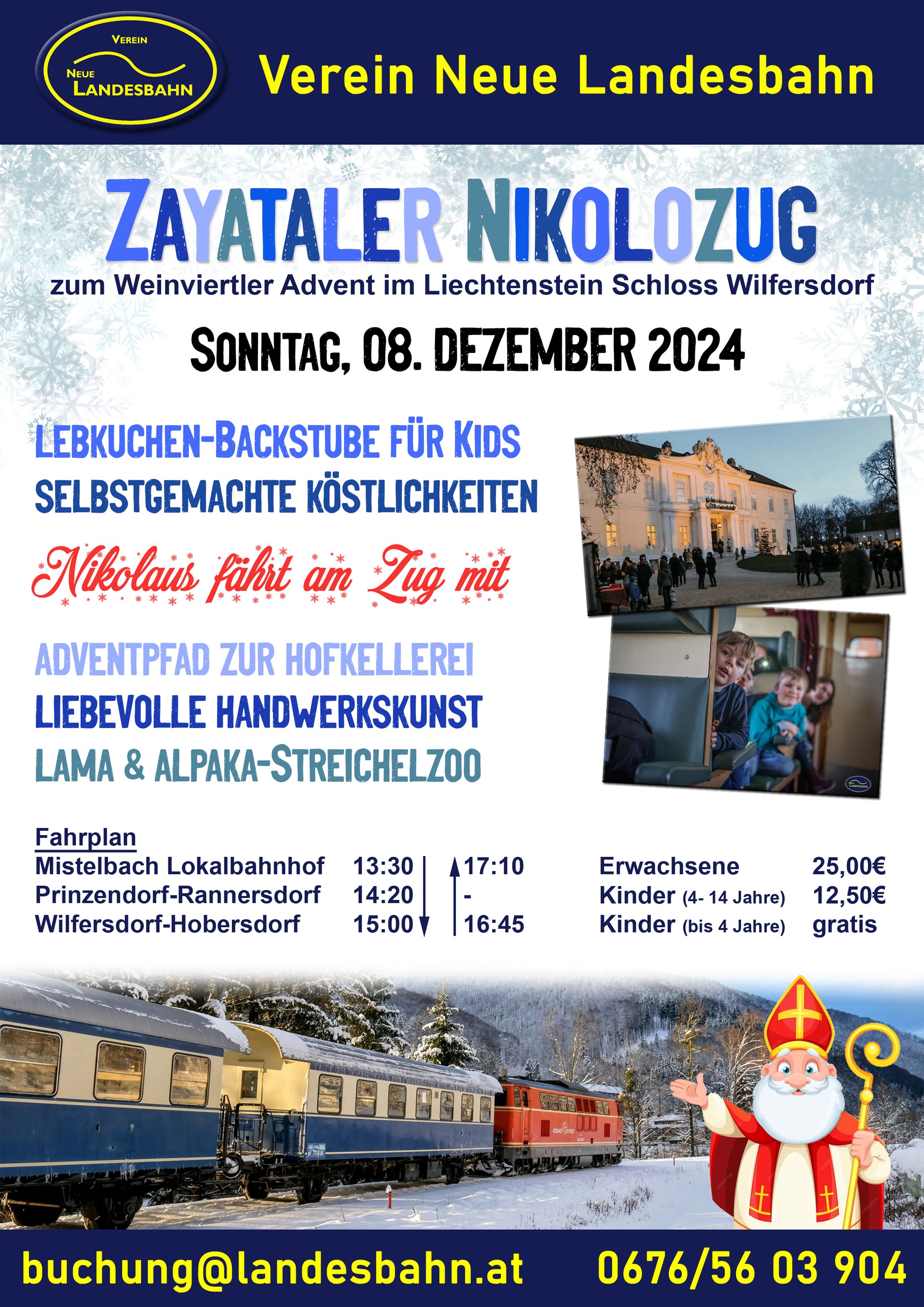 08. November - So, 8.12.: Zayataler Nikolozug - Verein Neue Landesbahn